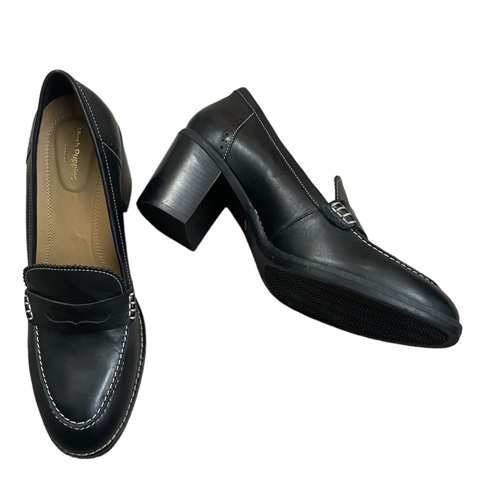Hush Puppies Loafer Hannah Penny Mocc Heeled Leather Size 10